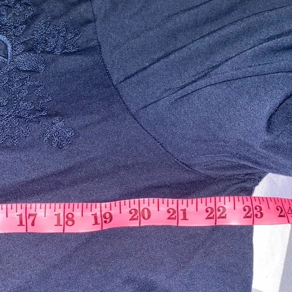 Ralph Lauren Navy Embroidered beaded blouse Sz  XL - Picture 5 of 13